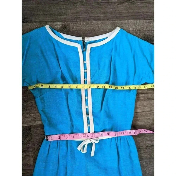 Vintage Helen Whiting 60s Robin's Egg Blue Pencil Career Dress - Picture 4 of 6